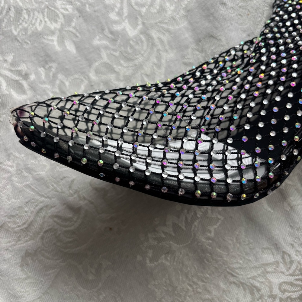 ❤️2/$15 or 3/$21❤️Rhinestone Mesh Ankle Boots, Size 7.5 - Picture 2 of 9